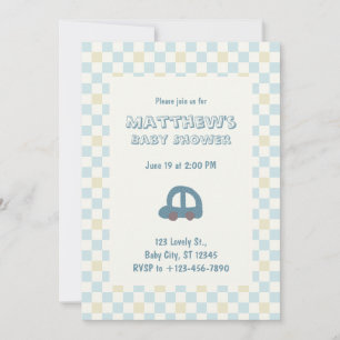 Baby Shower Invitation   Toy Car for Baby Boy