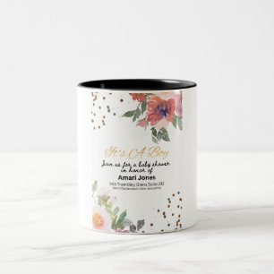 Baby Shower Invitation Two-Tone Coffee Mug