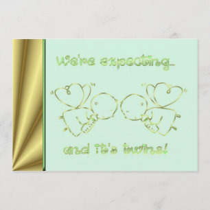 Baby shower invitation We are expecting twins