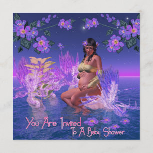 Baby Shower Invitation With African American Elf