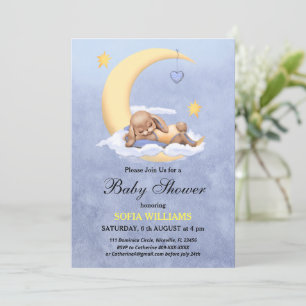 Baby shower invitation with an adorable bunny.