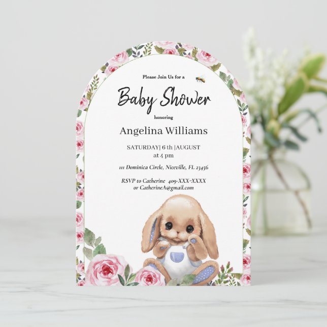 Baby Shower Invitation with Cute Design (Standing Front)