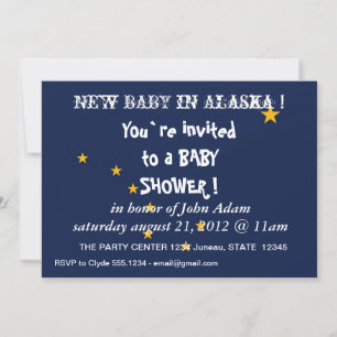 Baby Shower Invitation with Flag of Alaska,U.S.A.
