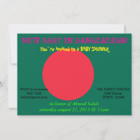 Baby Shower Invitation with Flag of Bangladesh