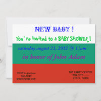 Baby Shower Invitation with Flag of Bulgaria