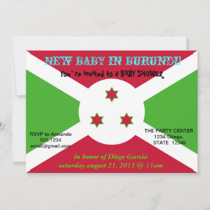 Baby Shower Invitation with Flag of Burundi