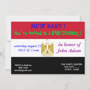 Baby Shower Invitation with Flag of Egypt