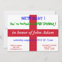 Baby Shower Invitation with Flag of England