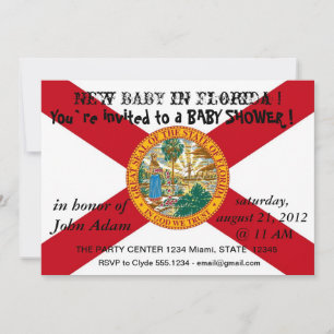 Baby Shower Invitation with Flag of Florida