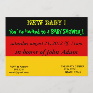 Baby Shower Invitation with Flag of Germany