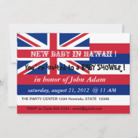 Baby Shower Invitation with Flag of Hawaii