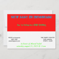 Baby Shower Invitation with Flag of Indonesia