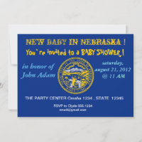 Baby Shower Invitation with Flag of Nebraska