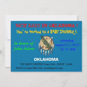 Baby Shower Invitation with Flag of Oklahoma