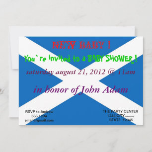 Baby Shower Invitation with Flag of Scotland