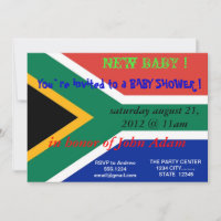 Baby Shower Invitation with Flag of South Africa