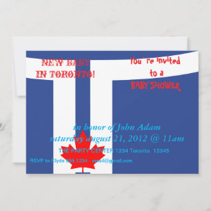 Baby Shower Invitation with Flag of Toronto