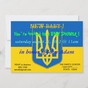 Baby Shower Invitation with Flag of Ukraine