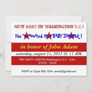 Baby Shower Invitation with Flag of Washington DC