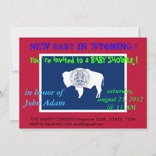 Baby Shower Invitation with Flag of Wyoming