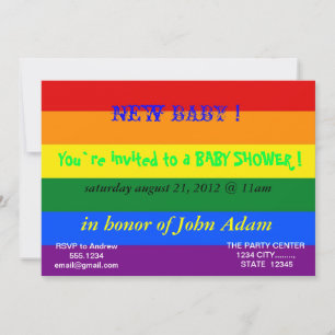 Baby Shower Invitation with Rainbow Flag