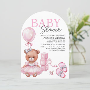 Baby Shower Invitation with teddy bear.