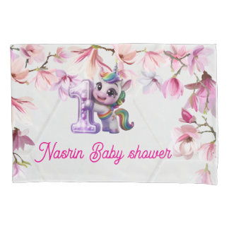 Baby Shower Invitation with Unicorn Pillowcase
