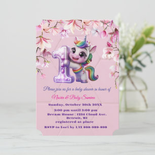 Baby Shower Invitation with Unicorn Theme