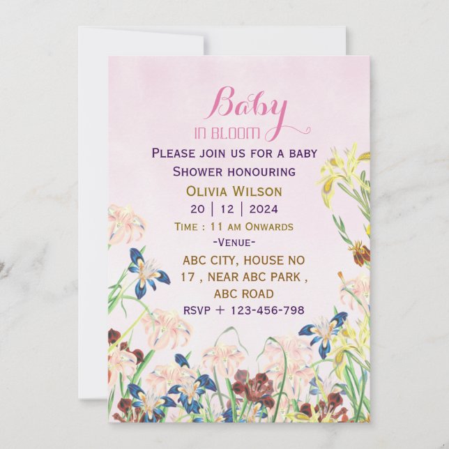 Baby shower invitations  (Front)