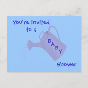 Baby Shower Invitations Blue Water Can Postcards