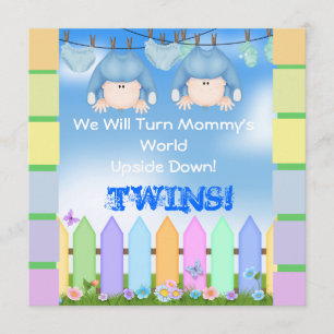 BABY SHOWER Invitations BOY TWINS!