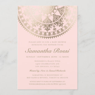Baby Shower Invitations Gold Foil Custom Colour