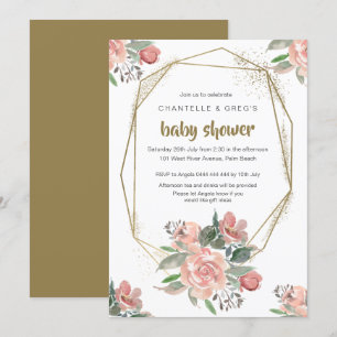 Baby Shower Invitations Gold Sparkle