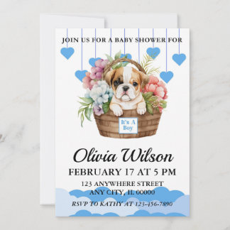 Baby Shower Invitations, Puppy Theme Invitations