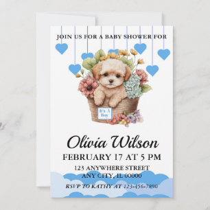 Baby Shower Invitations, Puppy Theme Invitations