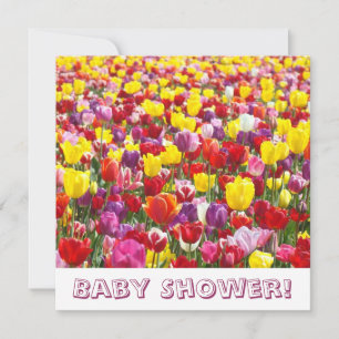 Baby Shower Invitations Spring Tulip Flowers