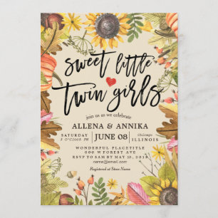 Baby Shower Invitations Sweet Little Twin Girls