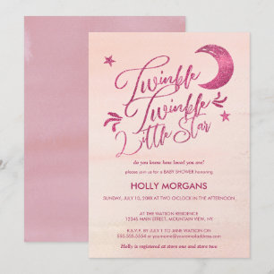 Baby Shower Invitations  Twinkle Little Star Pink