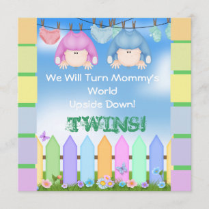 BABY SHOWER Invitations UNISEX TWINS!