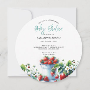 Baby Shower Invitations Watercolor Strawberries