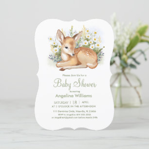 Baby shower invitations with an adorable  fawn.