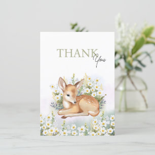 Baby shower invitations with an adorable fawn.