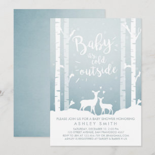 Baby Shower invite Baby it's cold outside Deer