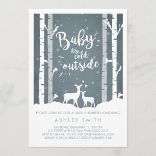 Baby Shower invite Baby it's cold outside Deer