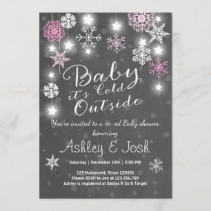 Baby Shower invite Baby it's cold outside Girl
