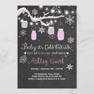 Baby Shower invite Baby it's cold outside Girl