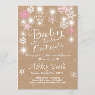 Baby Shower invite Baby it's cold outside Girl
