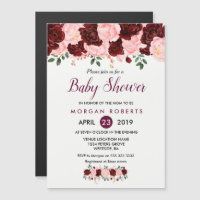 Baby Shower Invite: Blush Pink Burgundy Floral