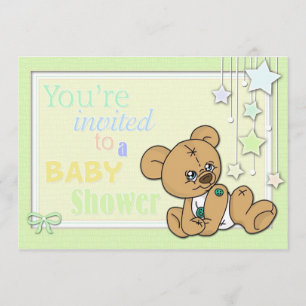 Baby Shower Invite- Button Bears Invitation