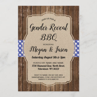 Baby Shower Invite Couples BBQ Gender Reveal